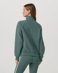 Restore Double Zip Sweatshirt Agate Green Full-Zip Fleece | Vuori outlet