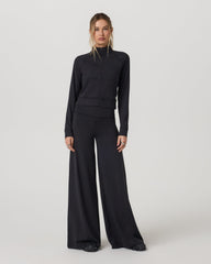 Halo Mini Track Jacket Women's Solid Black Cropped Zip-Up | Vuori shop