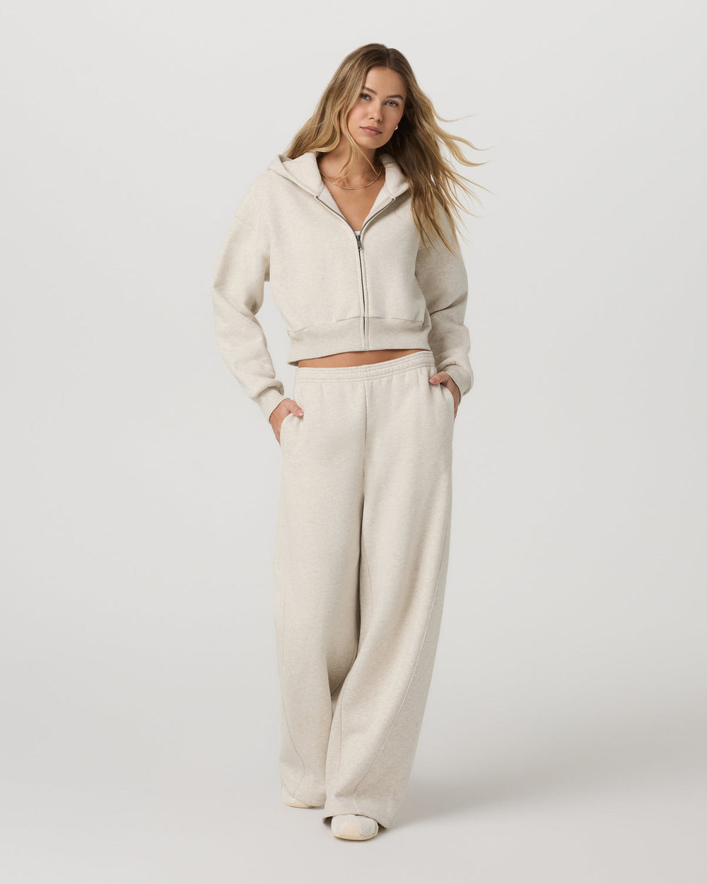 Restore Mini Full Zip Hoodie Bone Heather Jacket | Vuori sale