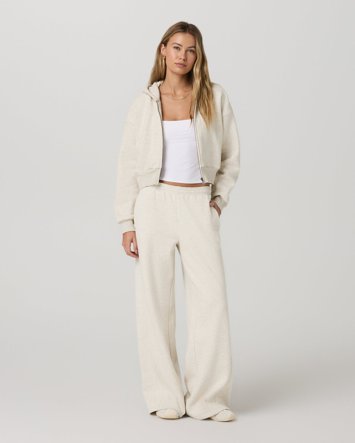 Restore Mini Full Zip Hoodie Bone Heather Jacket | Vuori sale