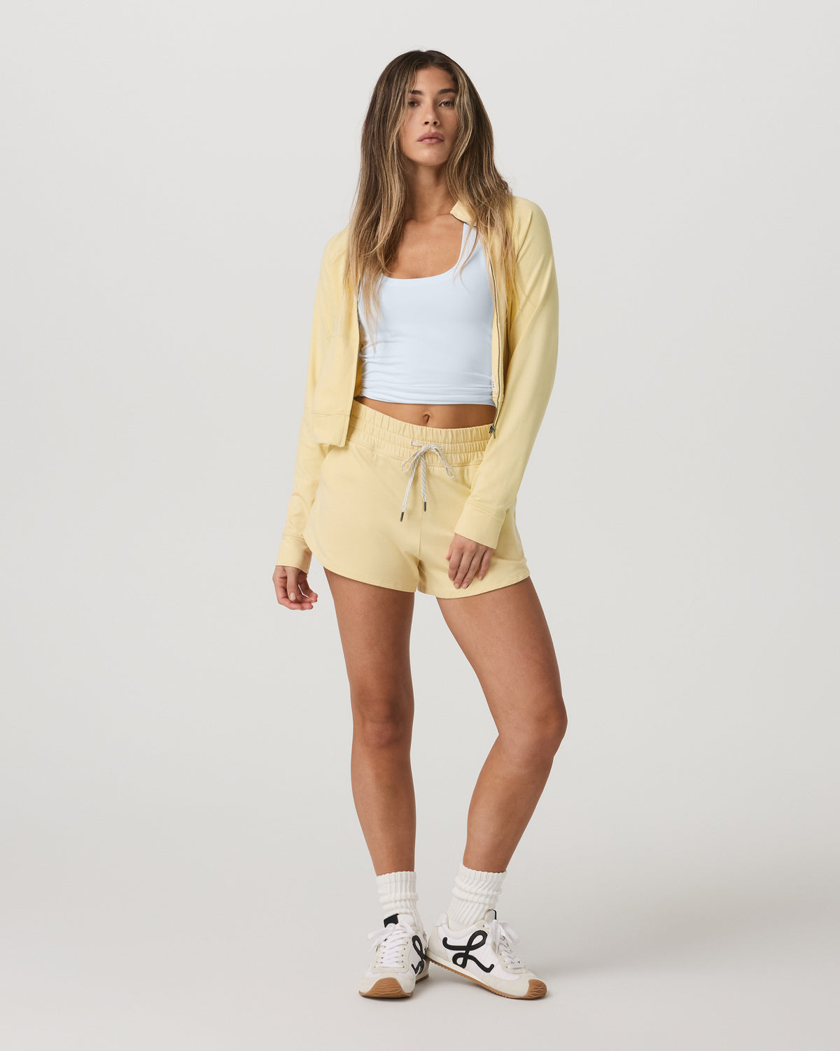Halo Mini Track Jacket Lemon Snap Heather Cropped Zip-Up | Vuori online