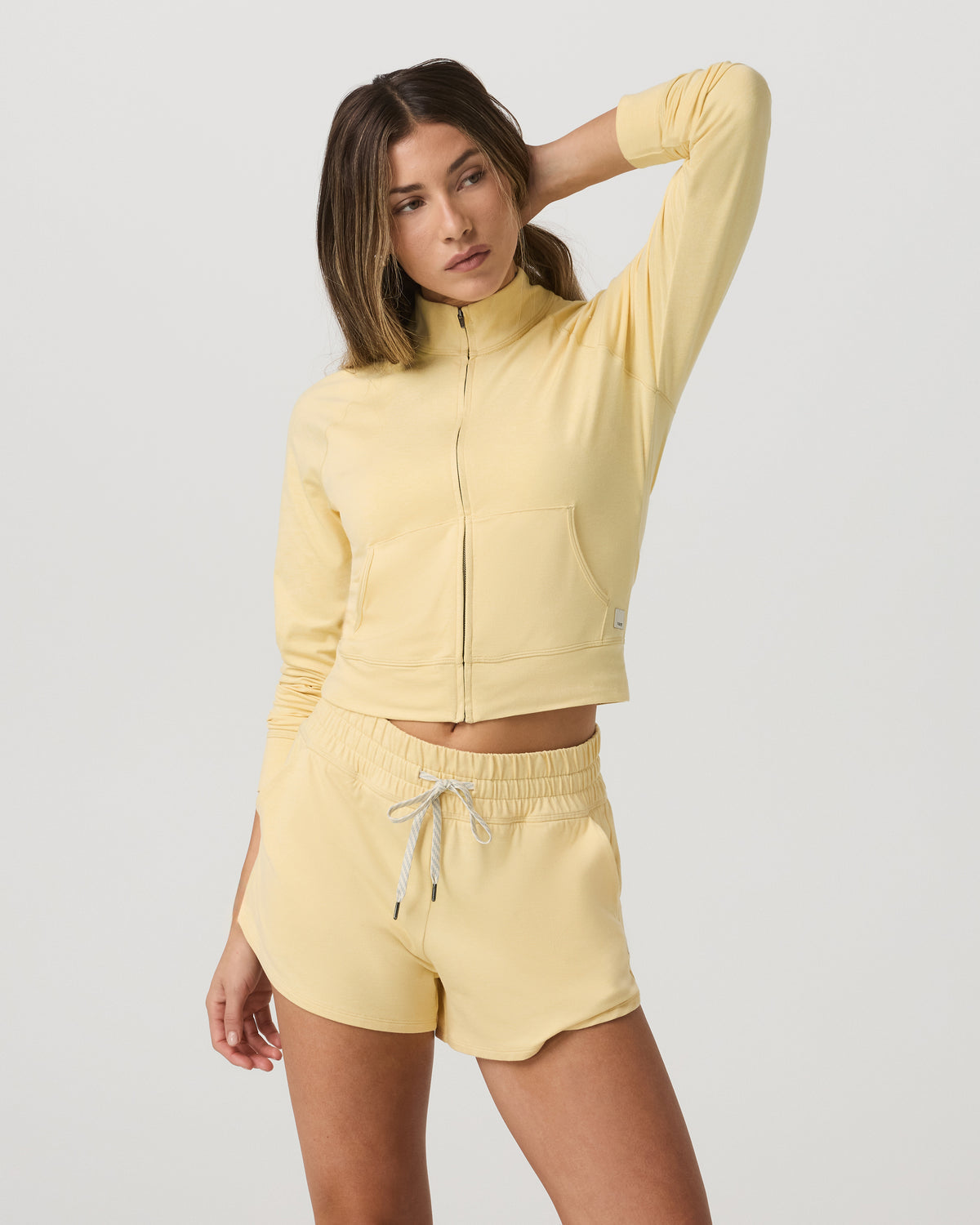 Halo Mini Track Jacket Lemon Snap Heather Cropped Zip-Up | Vuori online