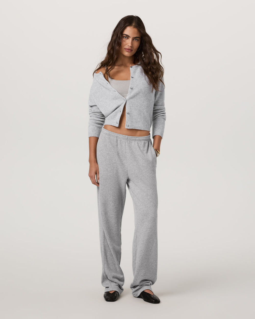 Émilie Cashmere Cardi Women's Pale Grey Heather | Vuori onsale