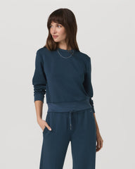 Compose Crew Ocean Blue Pullover Fleece Sweatshirt | Vuori for sale