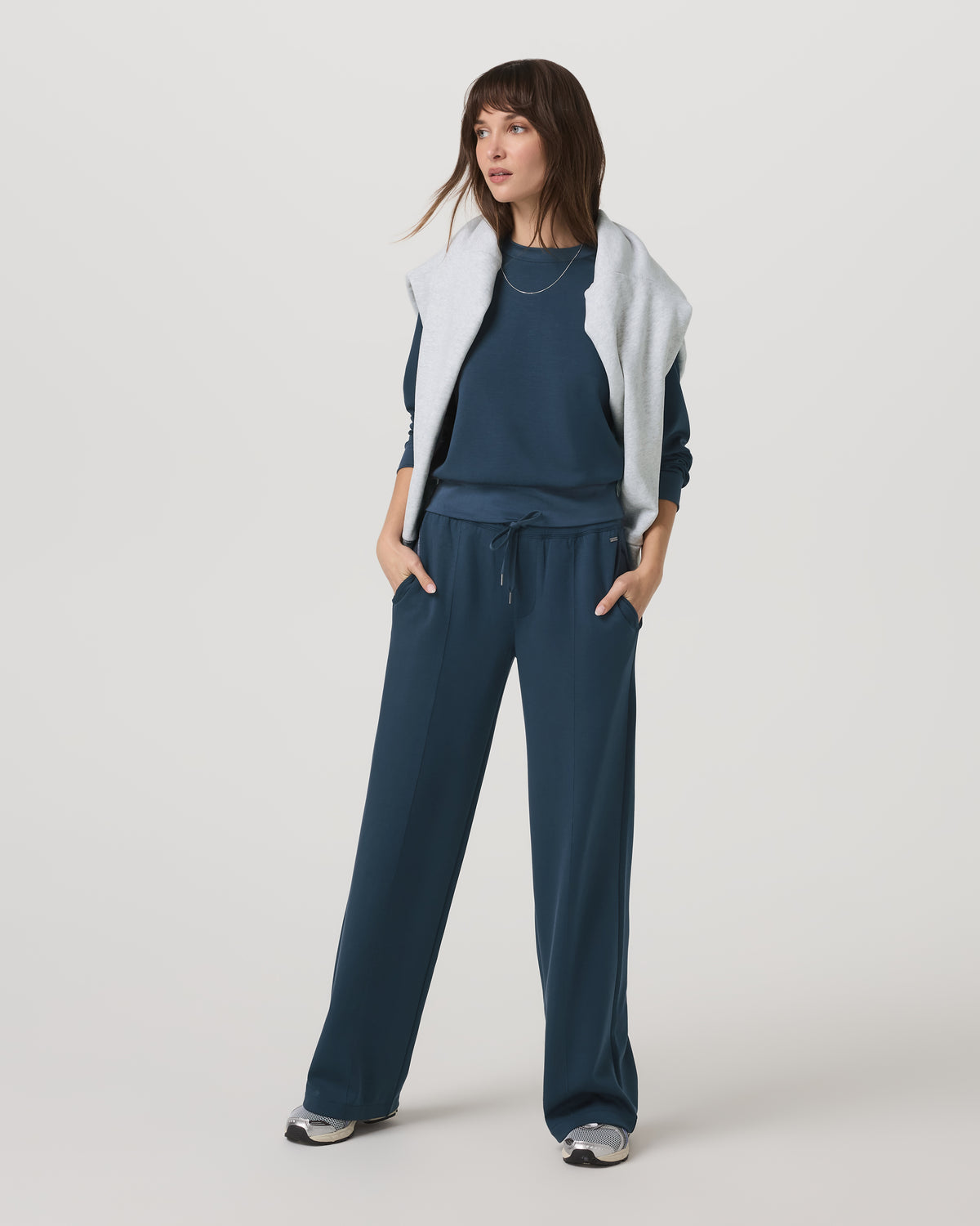 Compose Crew Ocean Blue Pullover Fleece Sweatshirt | Vuori for sale