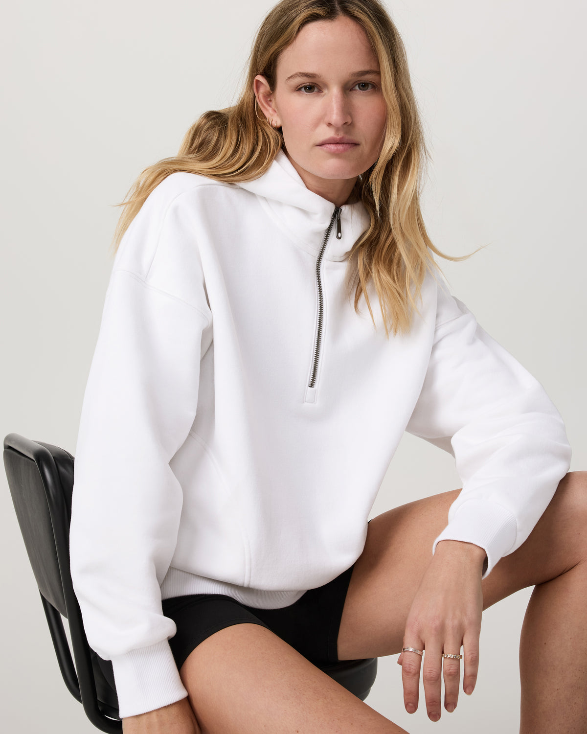 Restore Relaxed Half Zip Hoodie Women's White Pullover | Vuori online