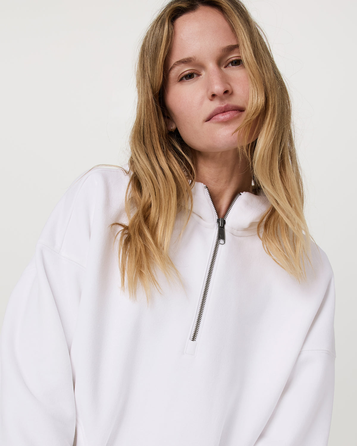Restore Relaxed Half Zip Hoodie Women's White Pullover | Vuori online
