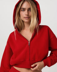 Restore Mini Full Zip Hoodie Women's Cherry Jacket | Vuori outlet