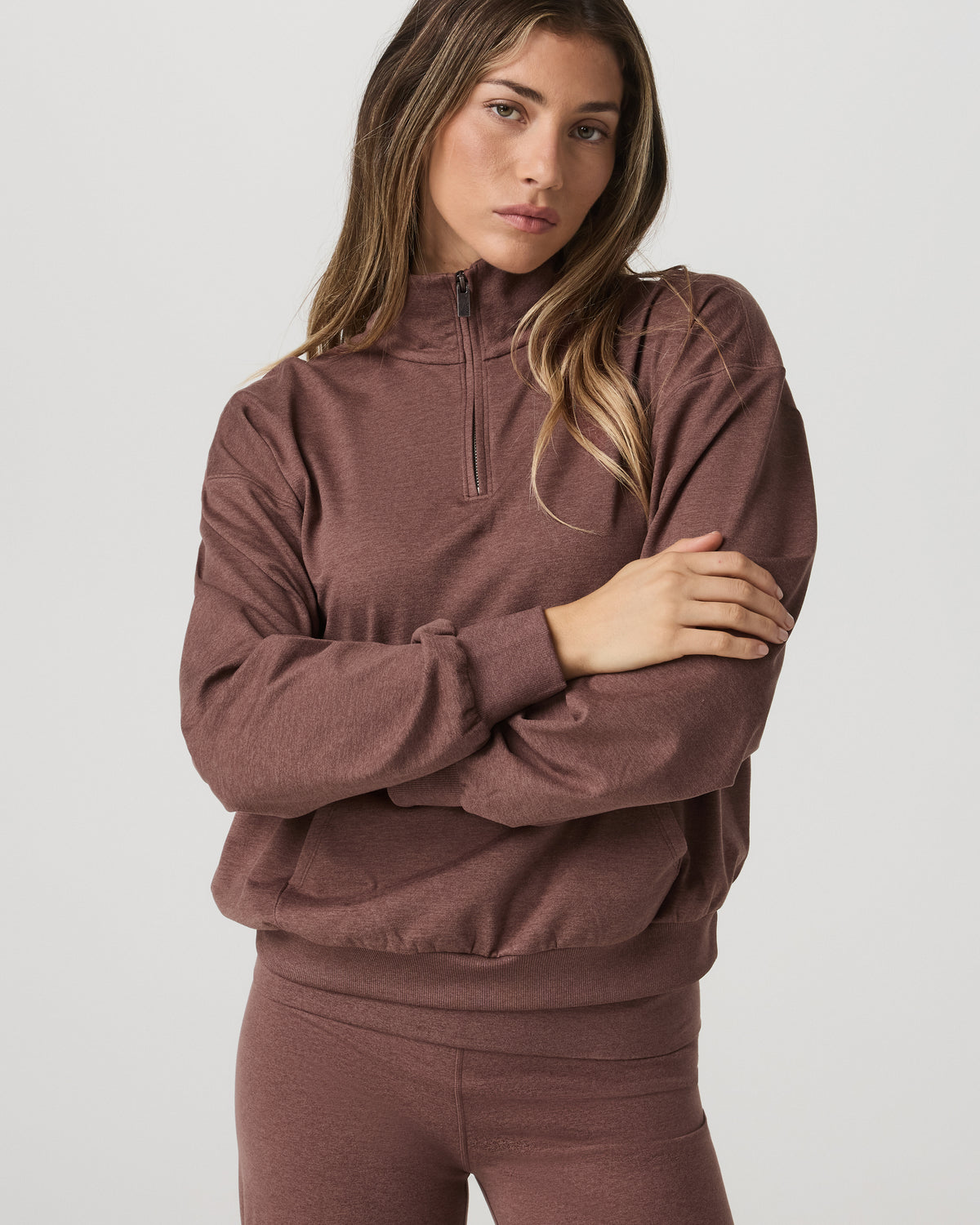 Granite Half Zip Women's Sable Heather Sweatshirt | Vuori discount