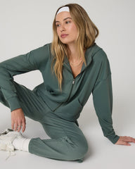Halo Modern Full Zip Hoodie Women's Agate Green Hoodie | Vuori shop