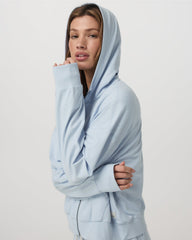 Women's Halo Modern Full Zip Hoodie Soft Sky Heather | Vuori sale