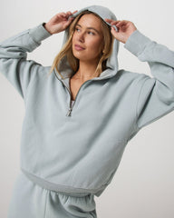 Restore Relaxed Half Zip Hoodie Blue Haze Jacket | Vuori onsale