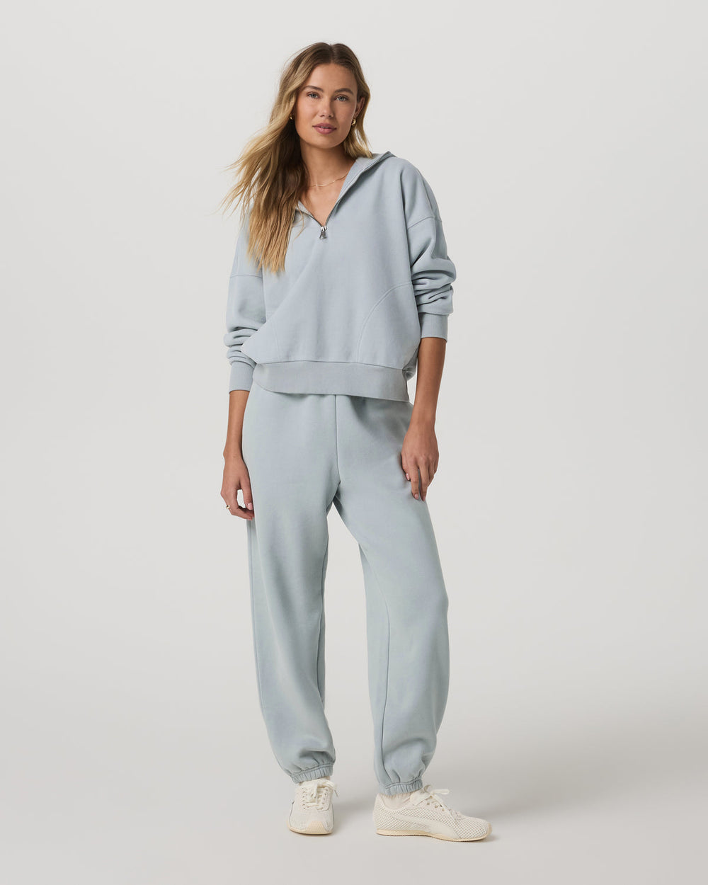 Restore Relaxed Half Zip Hoodie Blue Haze Jacket | Vuori onsale