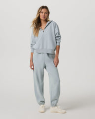 Restore Relaxed Half Zip Hoodie Blue Haze Jacket | Vuori onsale