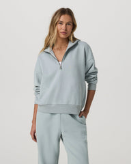 Restore Relaxed Half Zip Hoodie Blue Haze Jacket | Vuori onsale