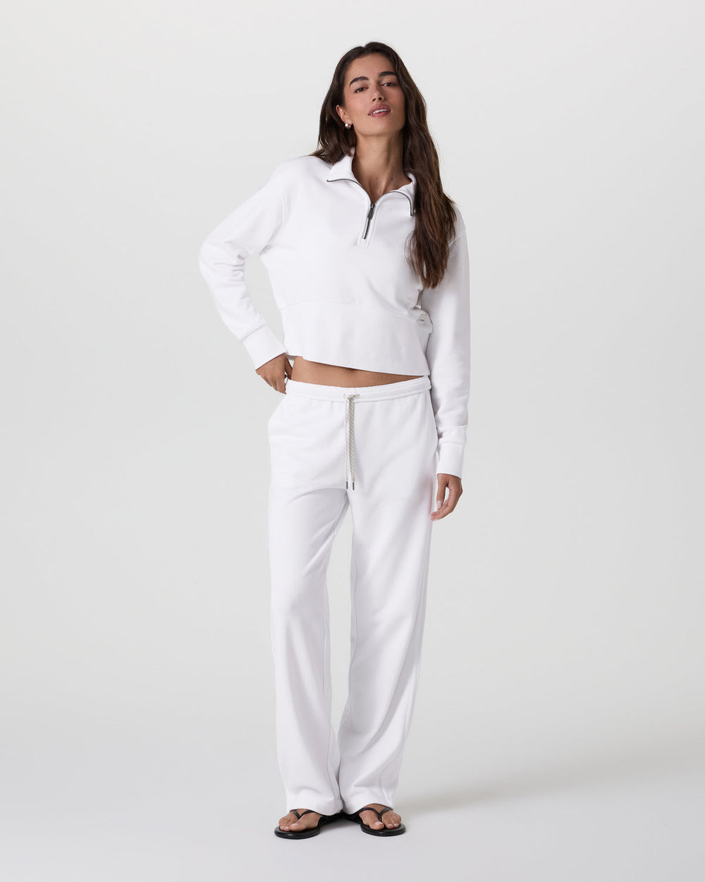 Sedona Cropped Half Zip White | Vuori shop