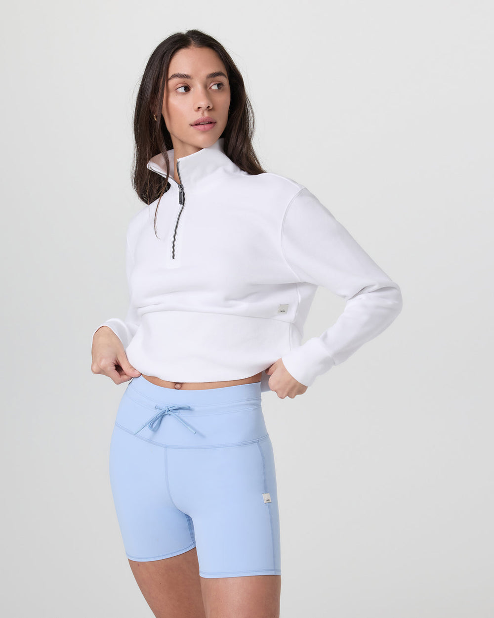 Sedona Cropped Half Zip White | Vuori shop