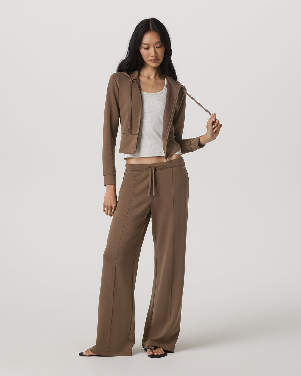 Compose Full Zip Hoodie Women's Espresso Zip-Up Jacket | Vuori outlet