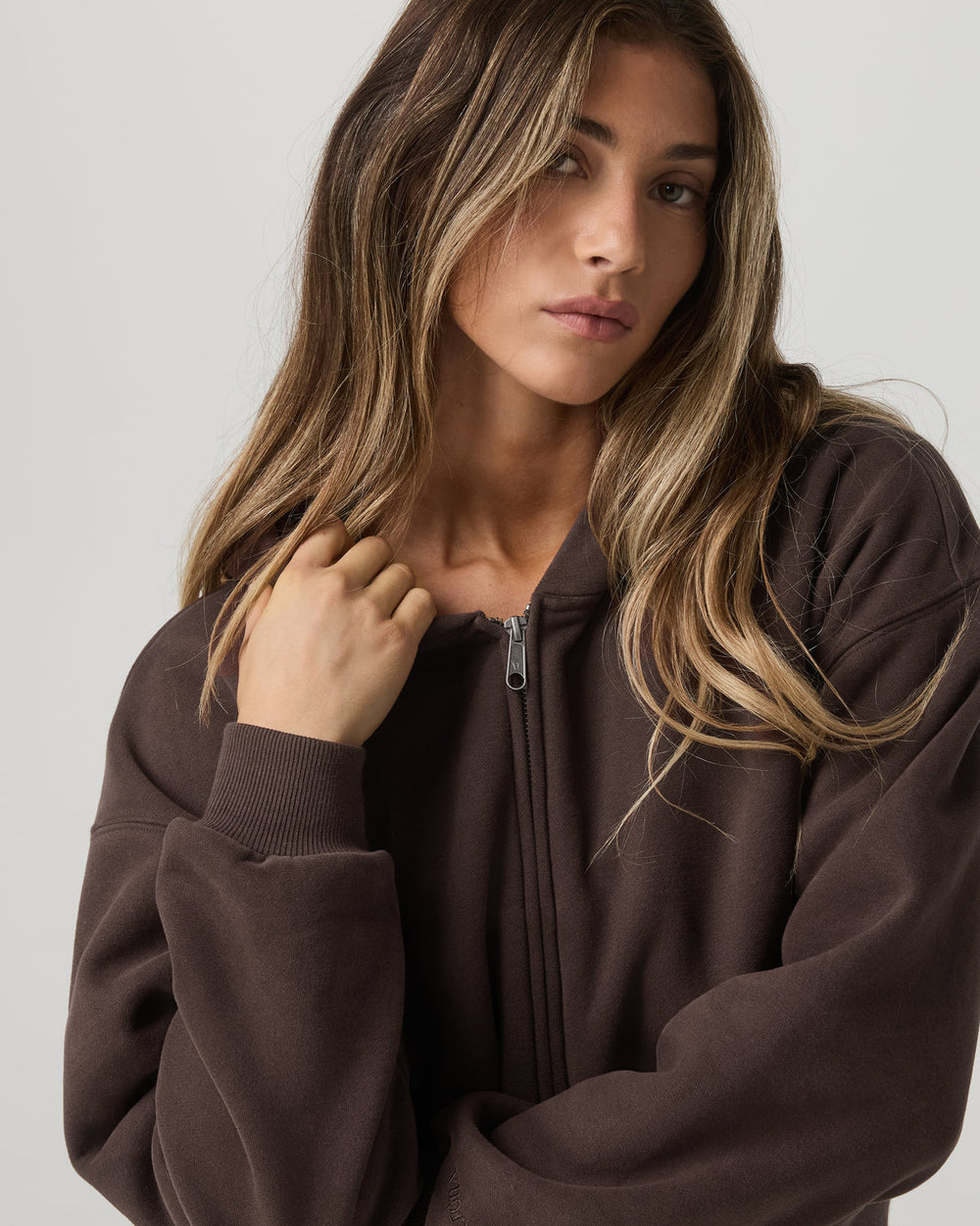 Restore Mini Full Zip Hoodie Women's Java Jacket | Vuori onsale