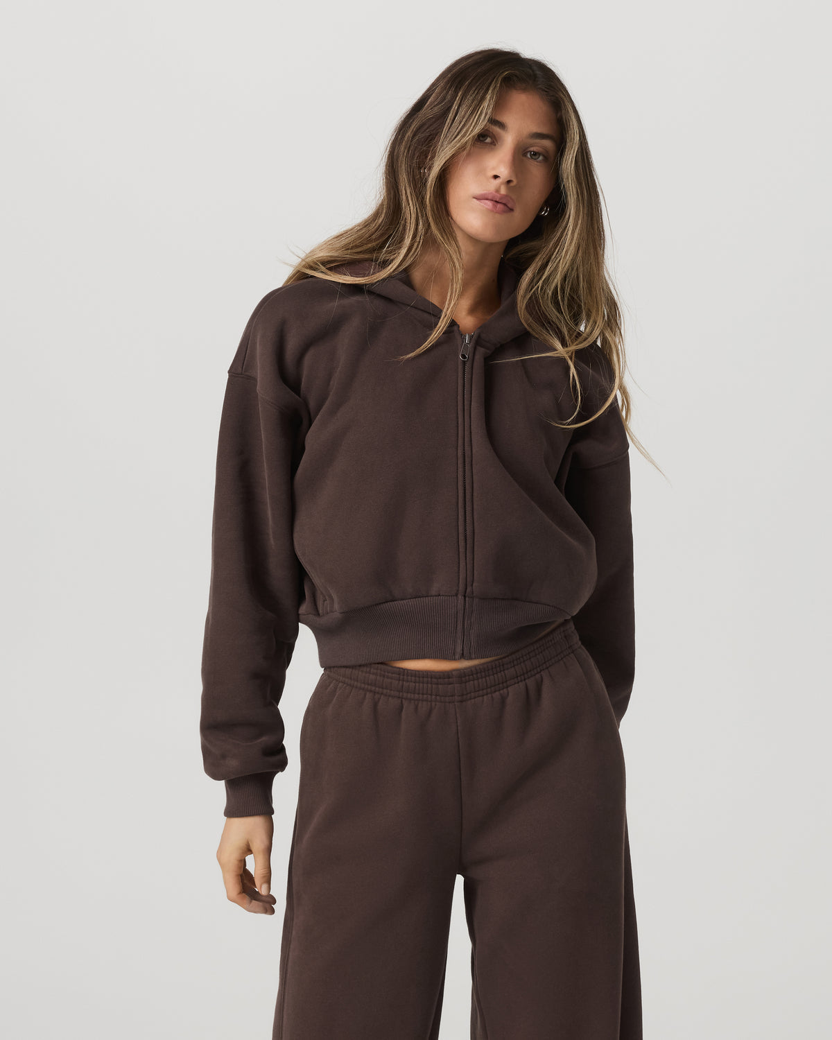 Restore Mini Full Zip Hoodie Women's Java Jacket | Vuori onsale
