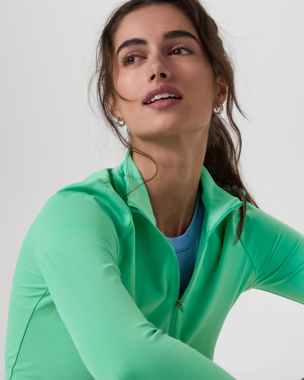 Studio Half Zip Women's Ligh Bergamot Workout Jacket | Vuori online