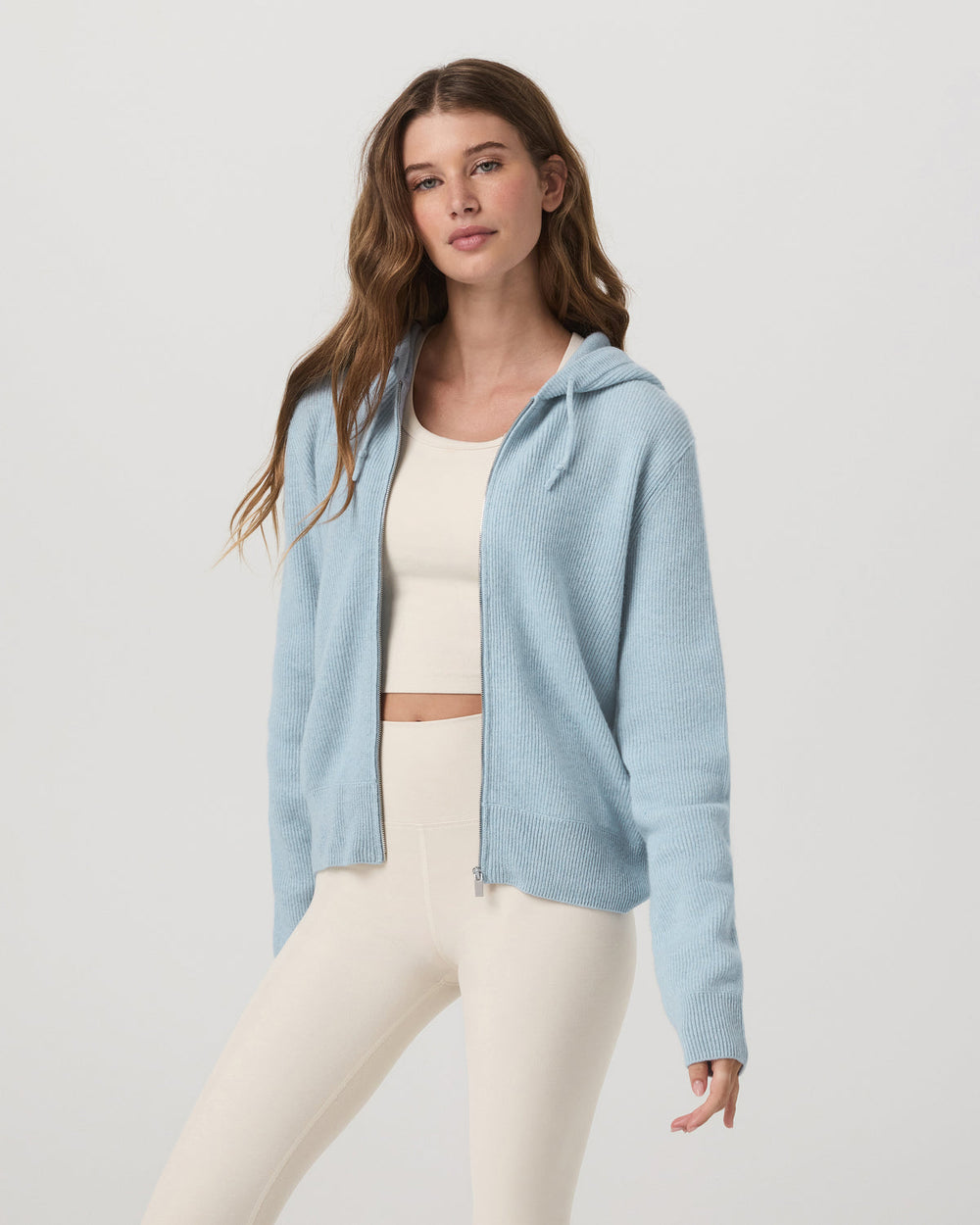 Émilie Cashmere Hoodie Women's Bluebell Zip | Vuori discount