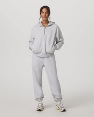 Restore Relaxed Half Zip Hoodie Pale Grey Jacket | Vuori online