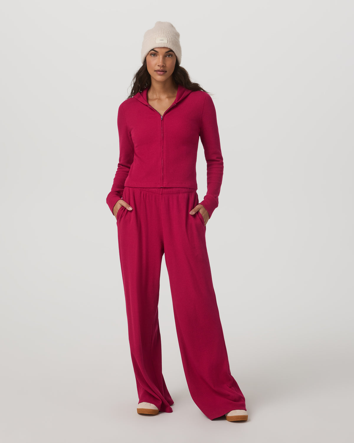 Waffle Full Zip Hoodie Women's Strawberry Hoodie | Vuori sale