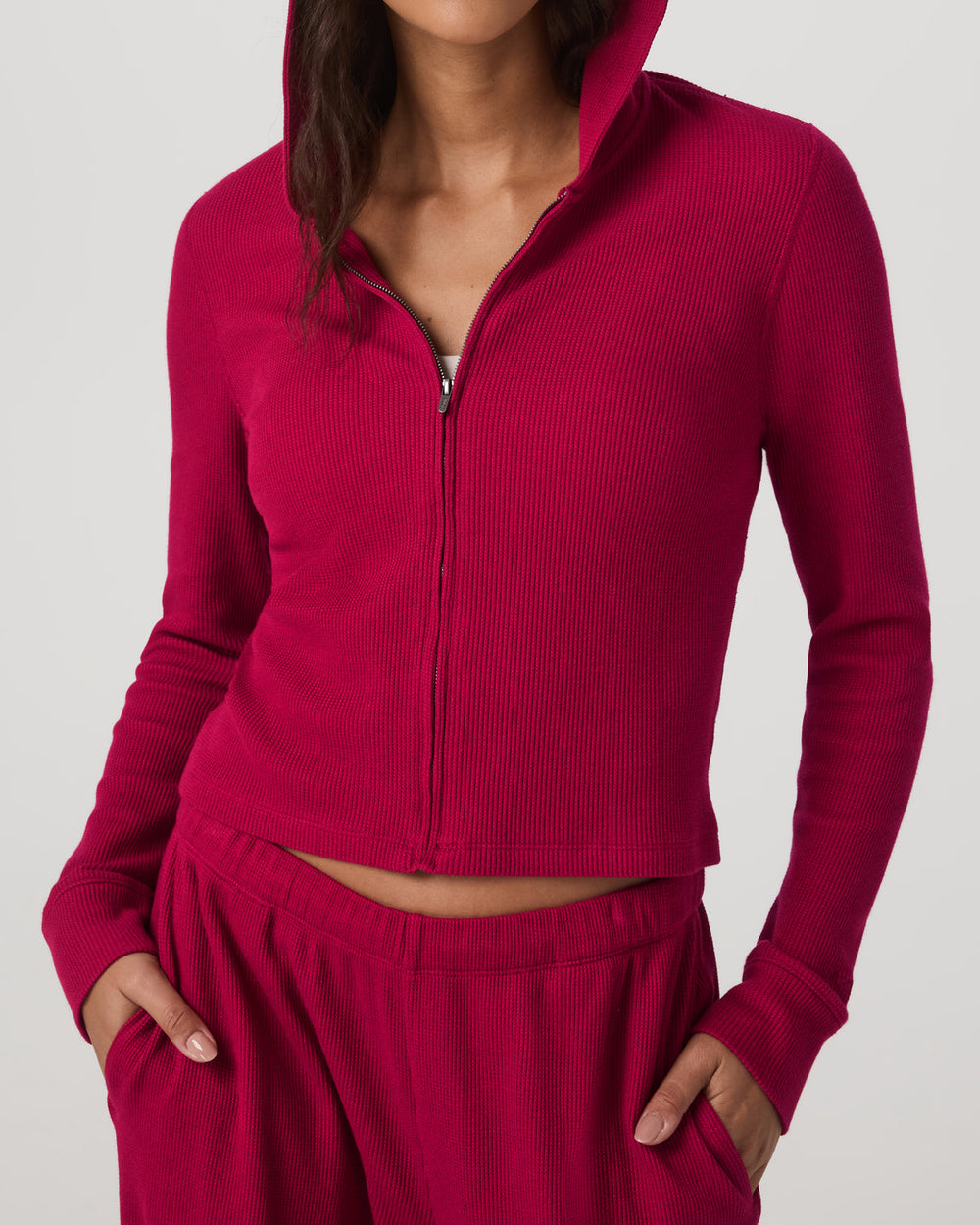 Waffle Full Zip Hoodie Women's Strawberry Hoodie | Vuori sale