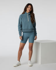 Restore Half Zip Hoodie Women's Smoke Blue Hoodie | Vuori onsale