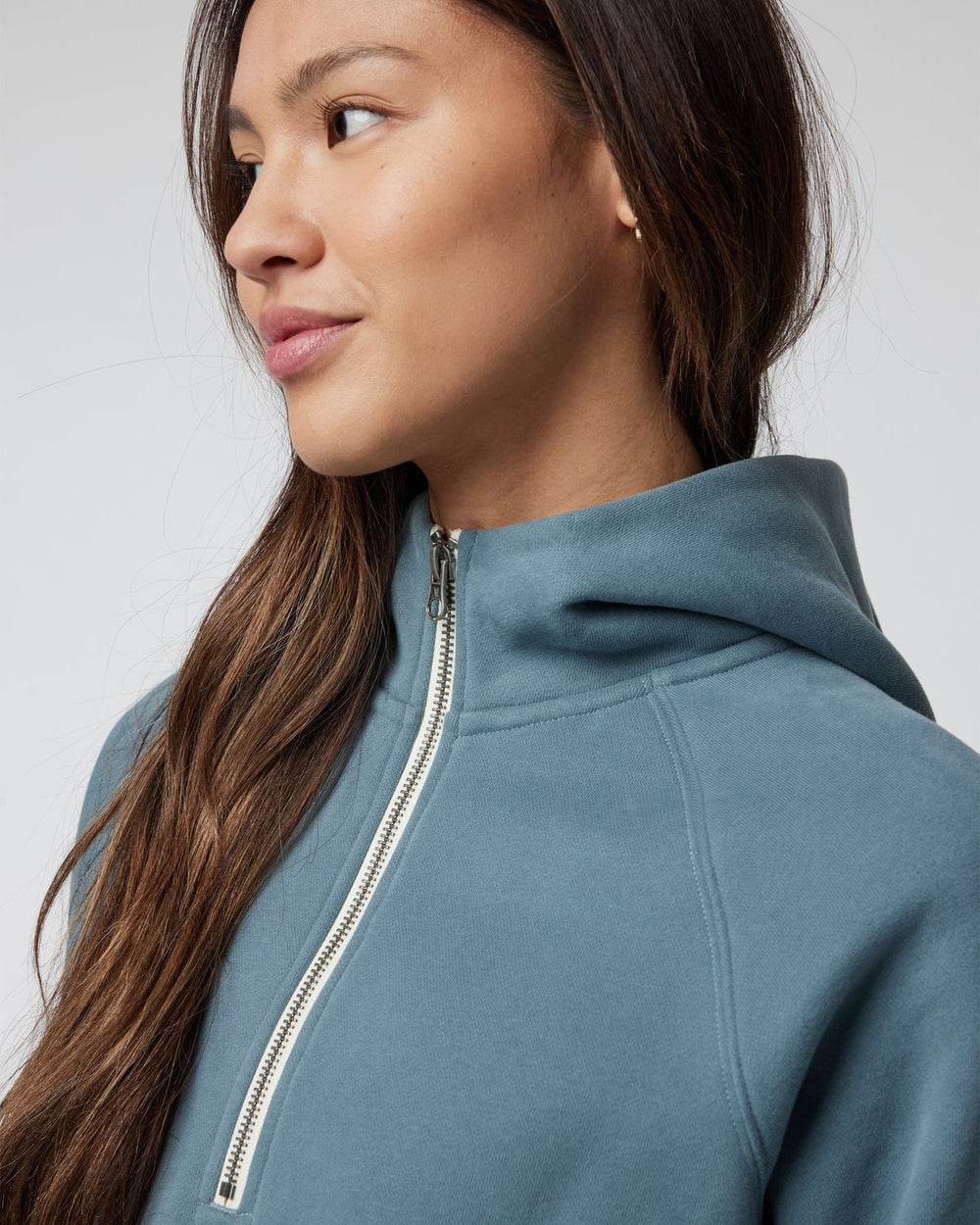 Restore Half Zip Hoodie Women's Smoke Blue Hoodie | Vuori onsale