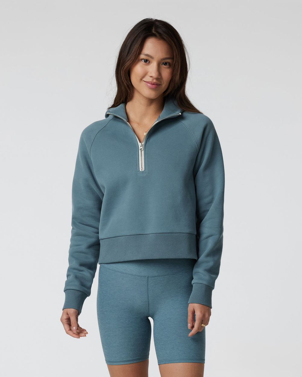 Restore Half Zip Hoodie Women's Smoke Blue Hoodie | Vuori onsale