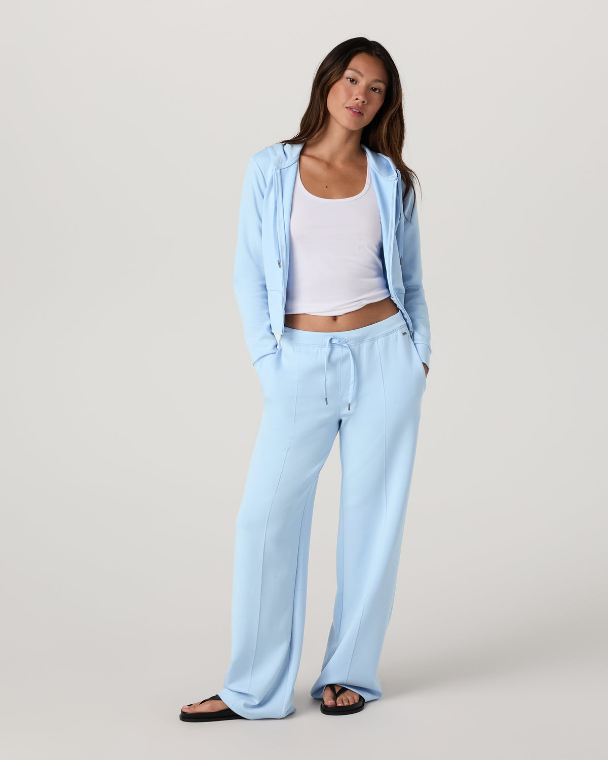 Compose Full Zip Hoodie Women's Crystal Blue Jacket | Vuori shop