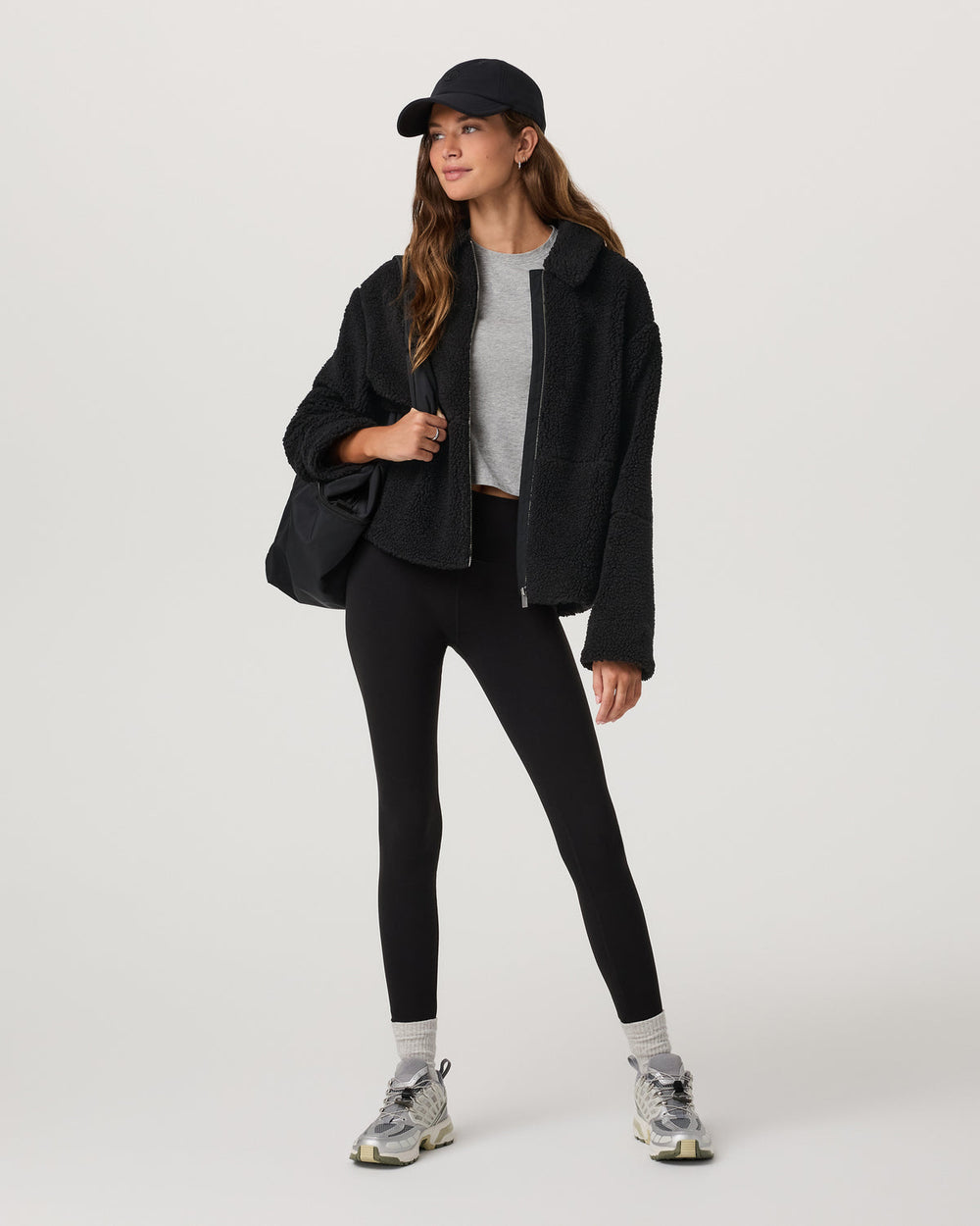 Lou Full Zip Jacket Women's Black Fleece Jacket | Vuori shop
