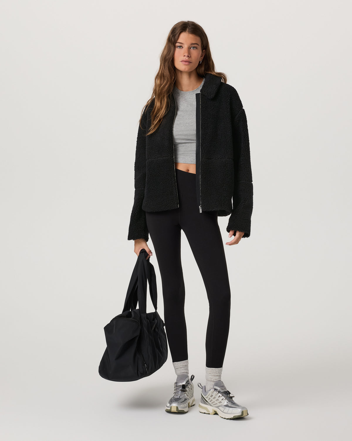 Lou Full Zip Jacket Women's Black Fleece Jacket | Vuori shop