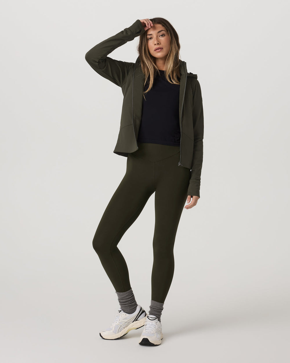 Chilled Out Full Zip Women's Olive Training Jacket | Vuori for sale