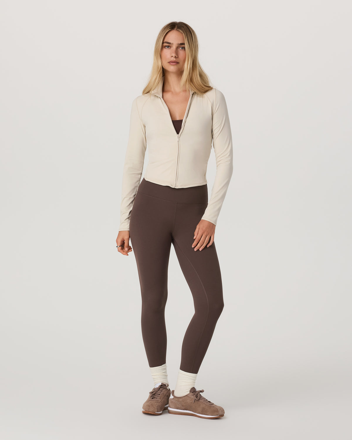 Vuori AllTheFeels™ Full Zip Women's Bone Fitness Jacket | Vuori online