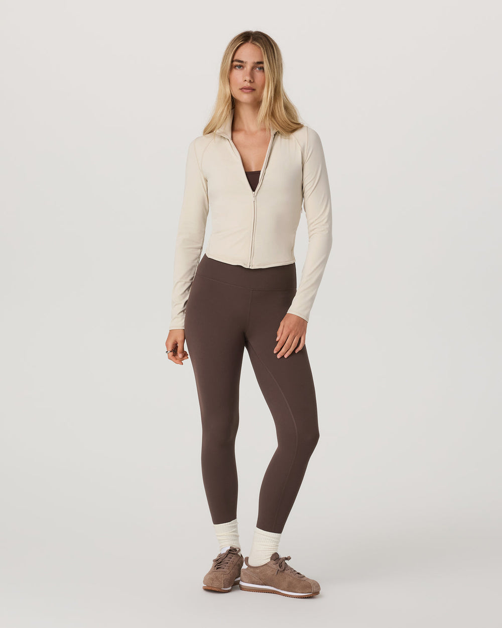 Vuori AllTheFeels™ Full Zip Women's Bone Fitness Jacket | Vuori online