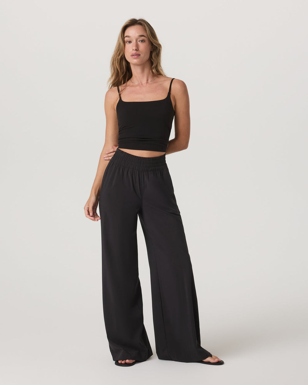 Villa Wideleg Black Lightweight Wide Leg Pants | Vuori shop