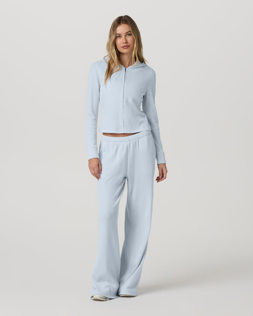 Waffle Wideleg Pant Women's Soft Sky Waffle Knit Pants | Vuori for sale
