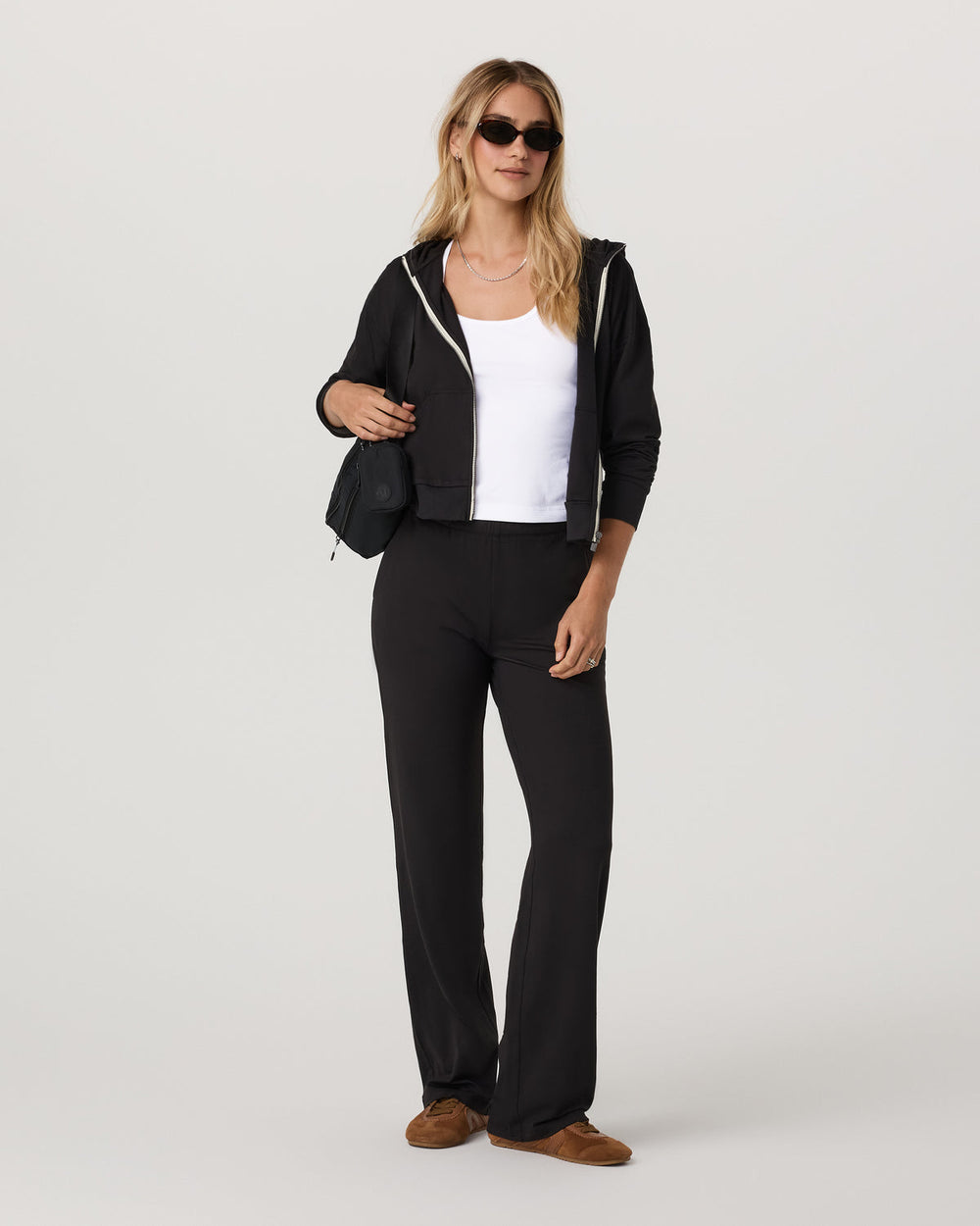 Halo Straight Leg - Long Women's Solid Black Pants | Vuori discount