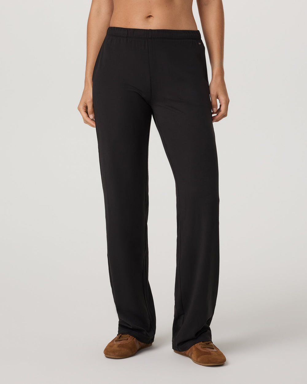 Halo Straight Leg - Long Women's Solid Black Pants | Vuori discount