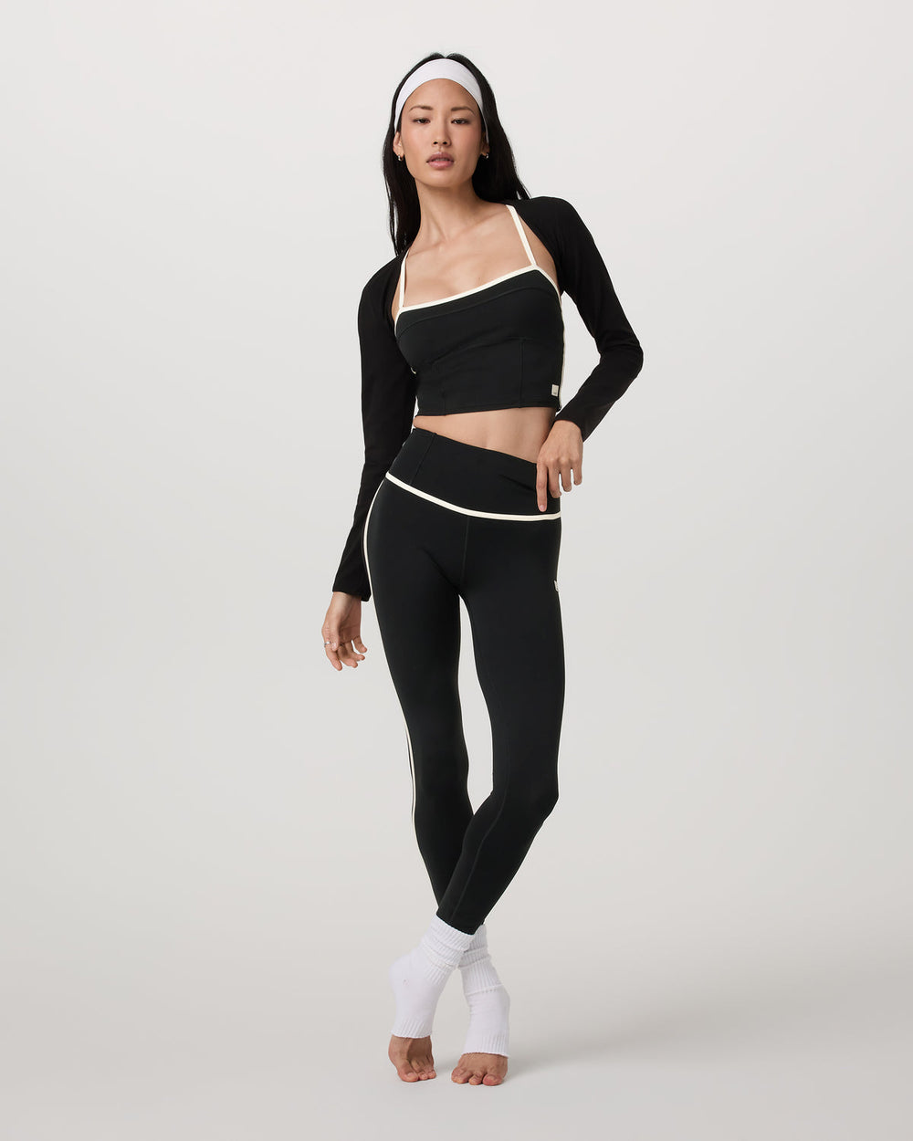 Vuori AllTheFeels™ Corset Legging Black Leggings | Vuori for sale