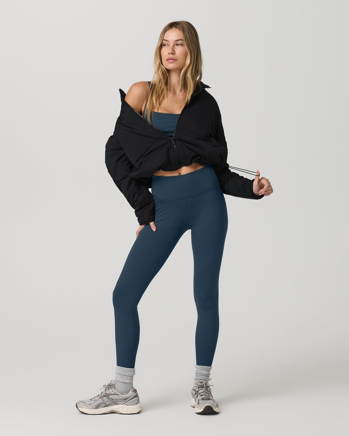 Inversion Rib Legging Women's Ocean Blue Rib Knit Leggings | Vuori discount