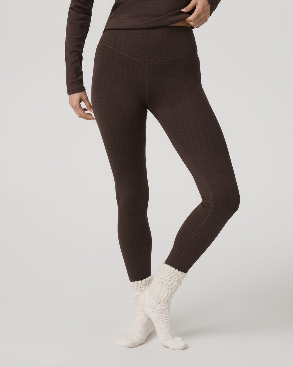 Women's Textured Chilled Out Legging Java Houndstooth | Vuori outlet