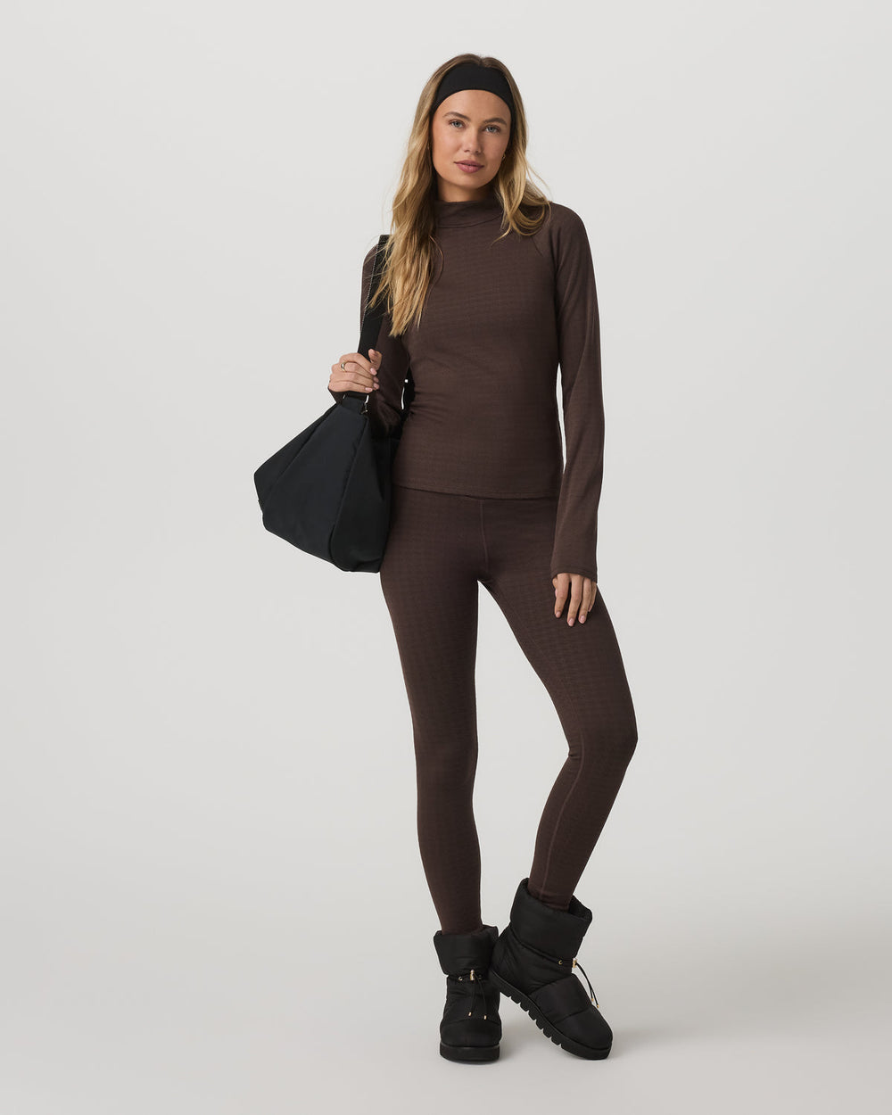 Women's Textured Chilled Out Legging Java Houndstooth | Vuori outlet