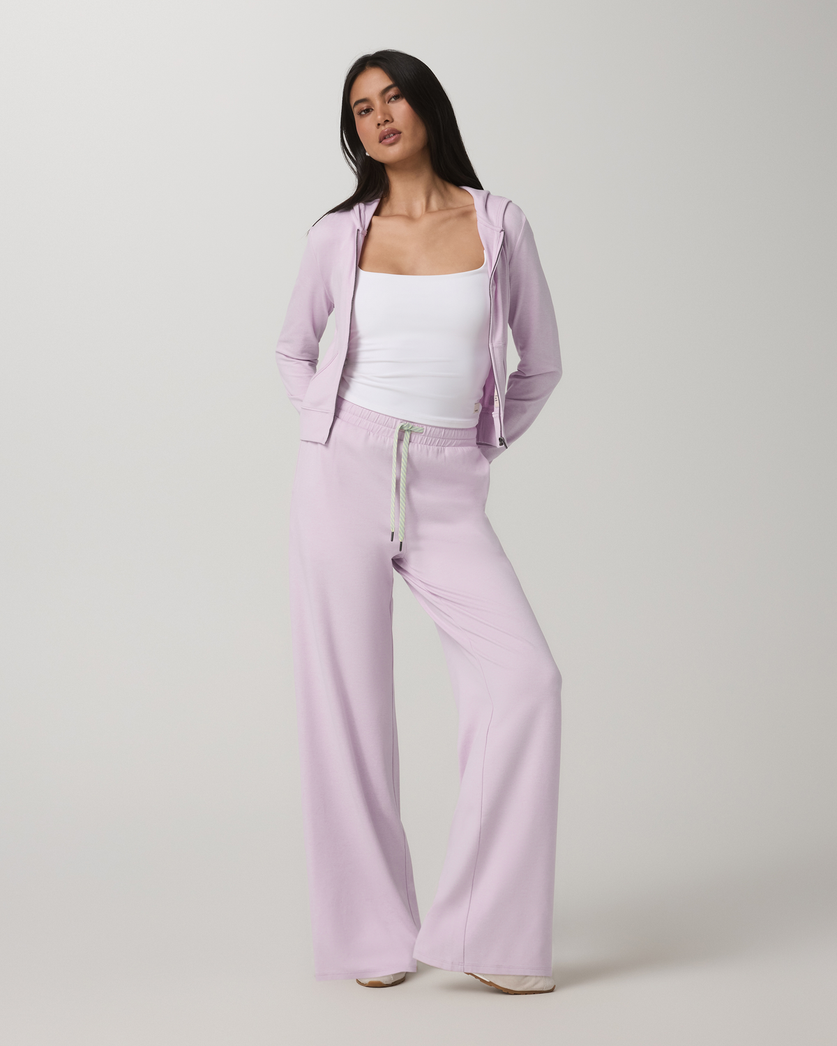 Halo Essential Wideleg Women's Lilac Breeze Heather Pants | Vuori for sale