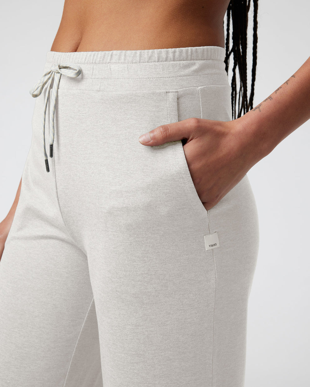 Halo Essential Wideleg - Long Ecru Heather | Vuori shop