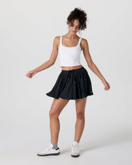 Clementine Pleated Skirt 15" Black | Vuori onsale