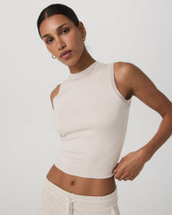 Halo Muscle Tank Women's Ecru Heather Tank Top | Vuori outlet